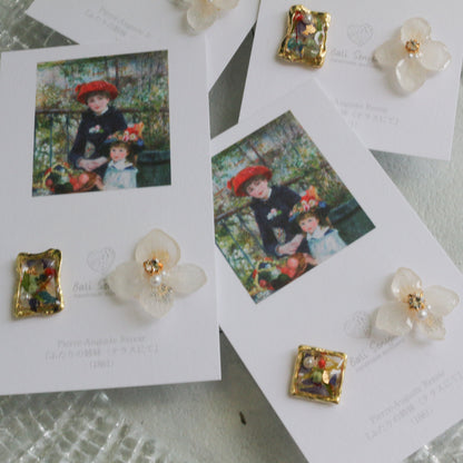 Renoir's Two Sisters Inspired Earrings No.9 イヤリング Clip-on "ふたりの姉妹"