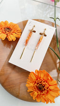 Dangling Gerbera Flower Stick Earrings with Pearl