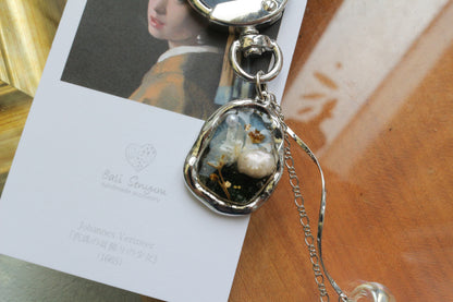 Vermeer Inspired Flower Bag Charm No.1 真珠の耳飾りの少女