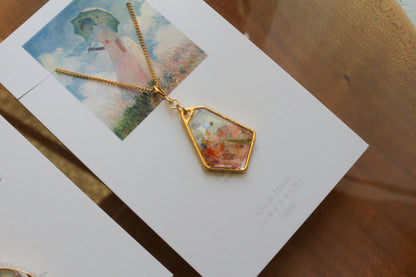 Claude Monet's Woman With a Parasol Inspired Necklace - 散歩　”日傘をさす女性”