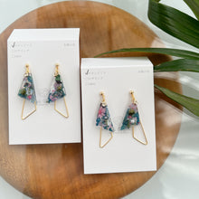 Claude Monet Water Lilies Inspired Triangular Floral Earrings -  No.5