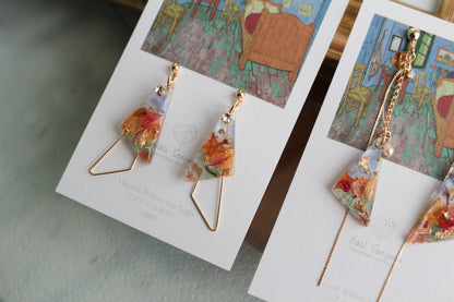 Gogh Inspired Earrings Bedroom in Arles-ゴッホの寝室