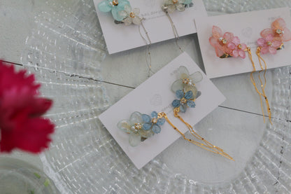 Hydrangea Flying Butterfly  No.51 - Clip-on(イヤリング）