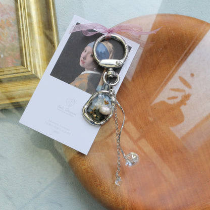 Vermeer Inspired Flower Bag Charm No.1 真珠の耳飾りの少女