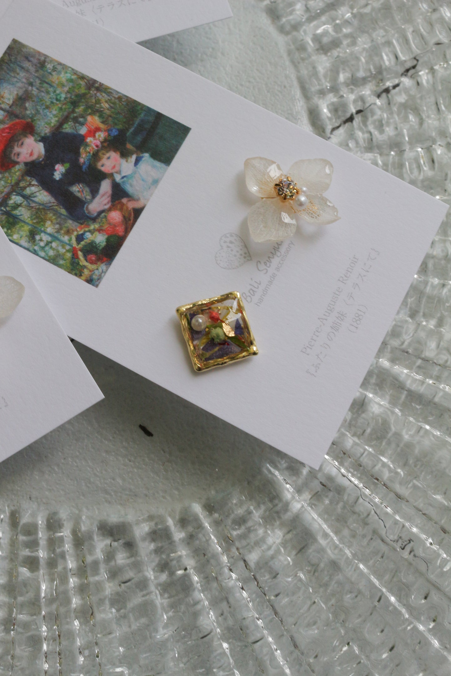 Renoir's Two Sisters Inspired Earrings No.9 イヤリング Clip-on "ふたりの姉妹"