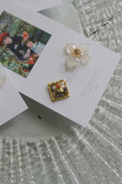 Renoir's Two Sisters Inspired Earrings No.9 イヤリング Clip-on "ふたりの姉妹"