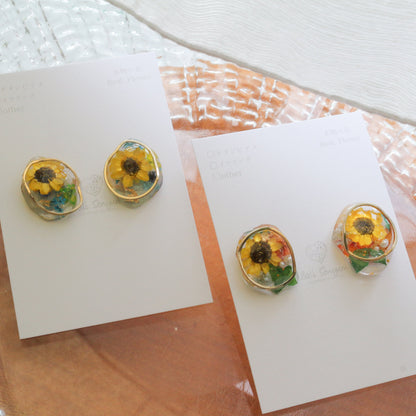 Sun Flower Earrings - 向日葵  〜 No.1 Titanium Pierce チタンピアス