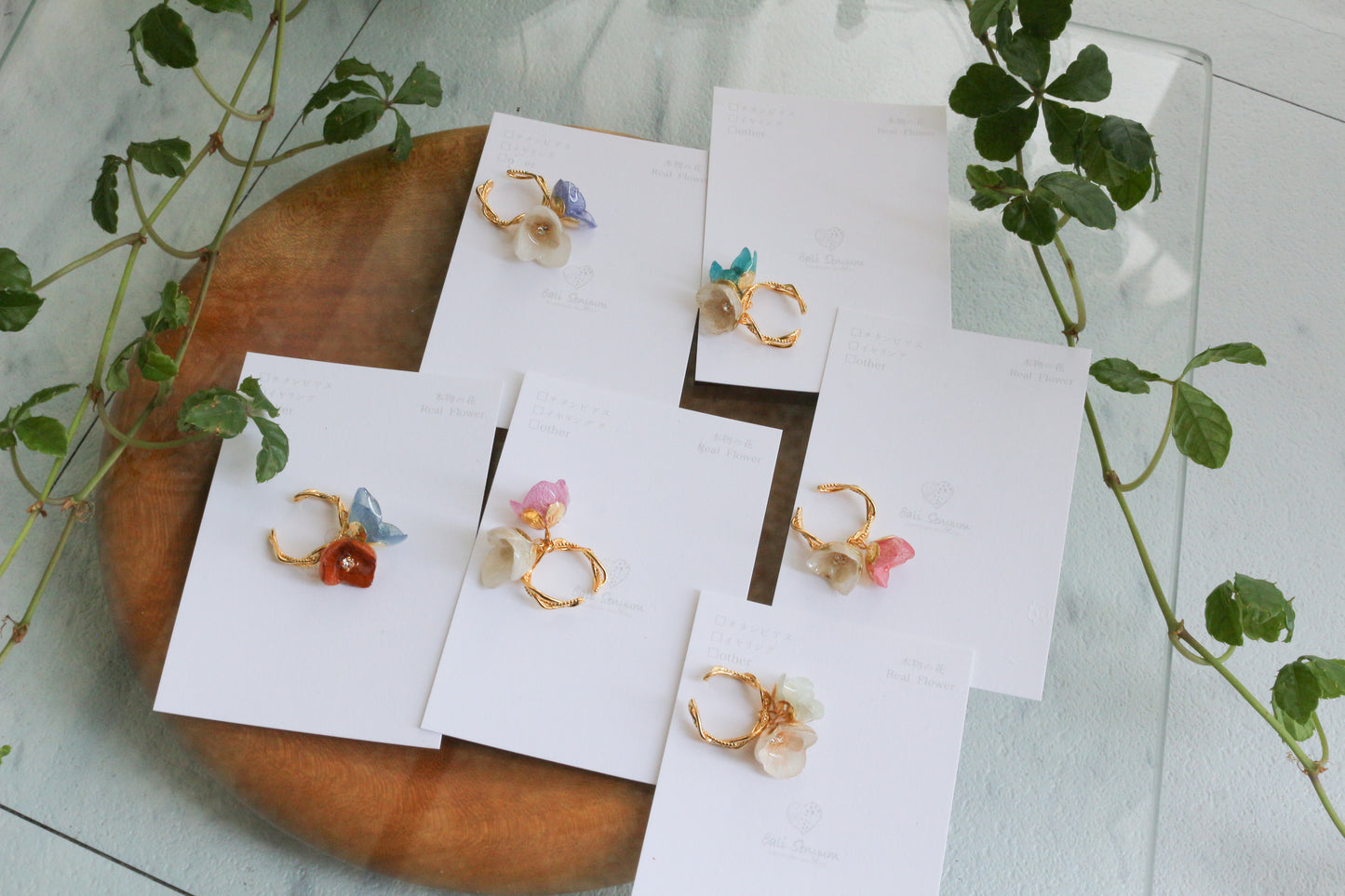 Double Hydrangea Ear-Cuff No.3