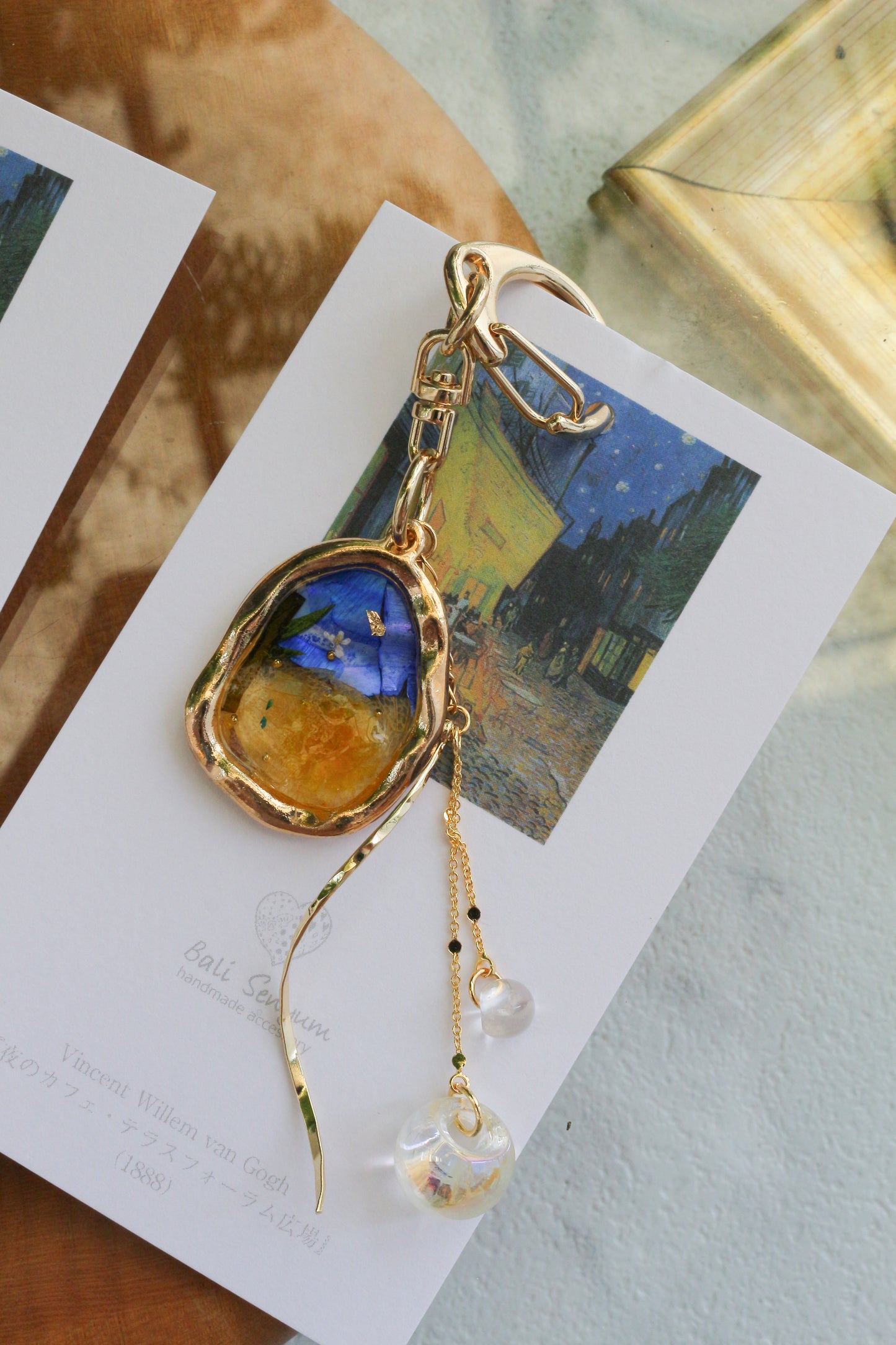 Gogh Inspired Flower Bag Charm No.2 Café Terrace at Night -夜のカフェ・テラスフォーラム広場