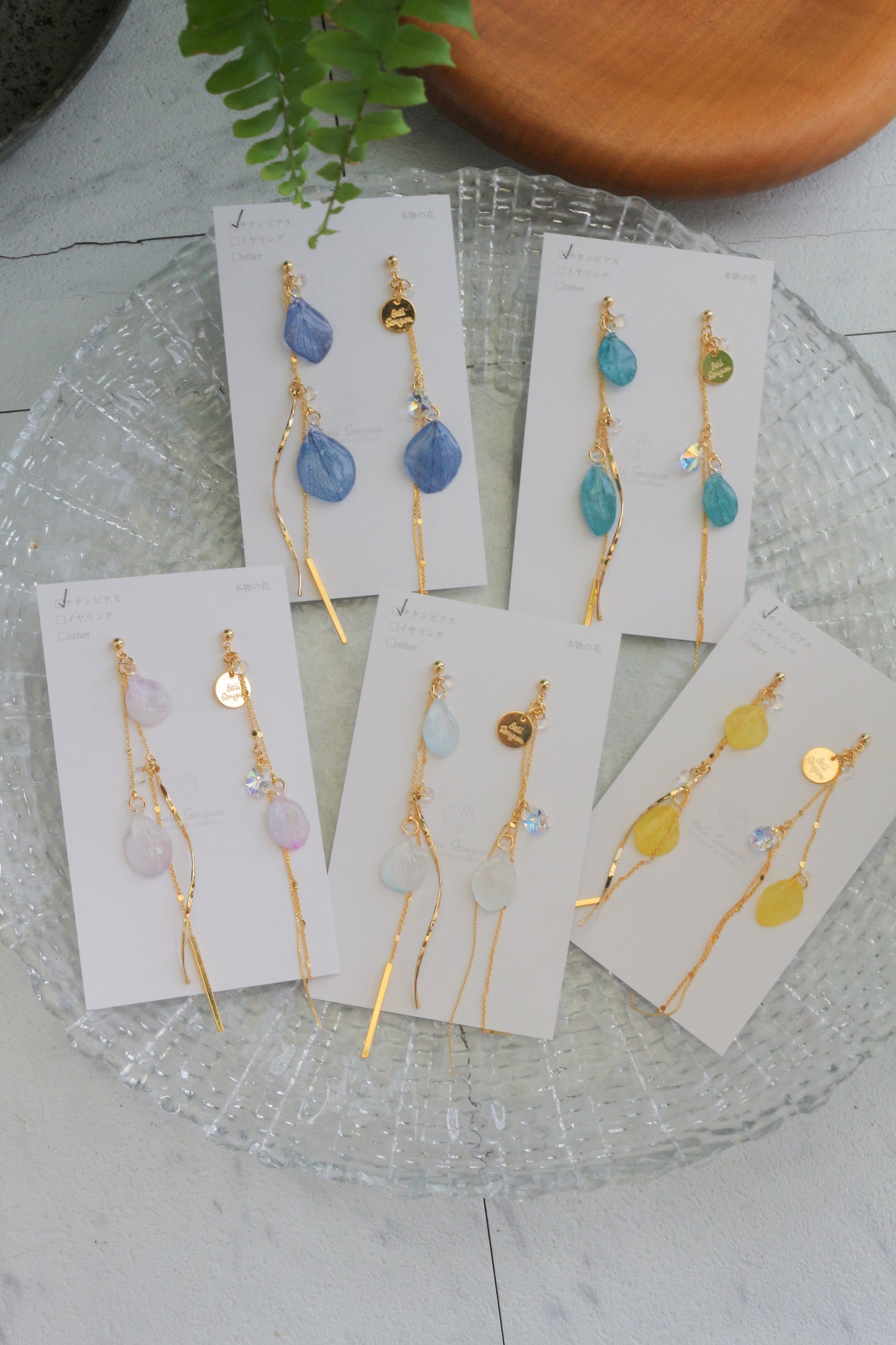 Flowing Hydrangea Earrings No.1 ピアスorイヤリング