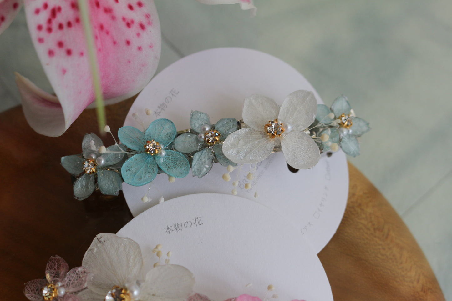 Hydrangea Hair Barrette No.34