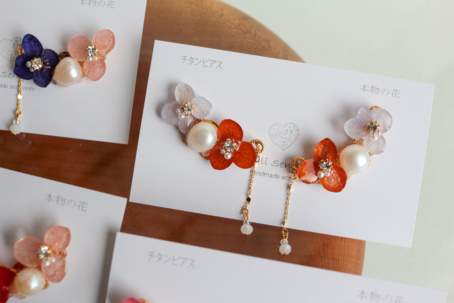 Hydrangea Pearl Flower Earring No.6 Titanium Pierce(ピアス)