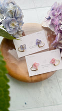 Hydrangea Heart metal 紫陽花　No.2 -  Titanium pierce ピアス