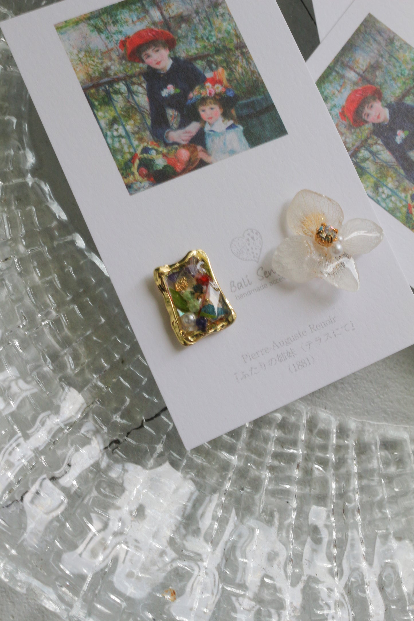 Renoir's Two Sisters Inspired Earrings No.9 イヤリング Clip-on "ふたりの姉妹"