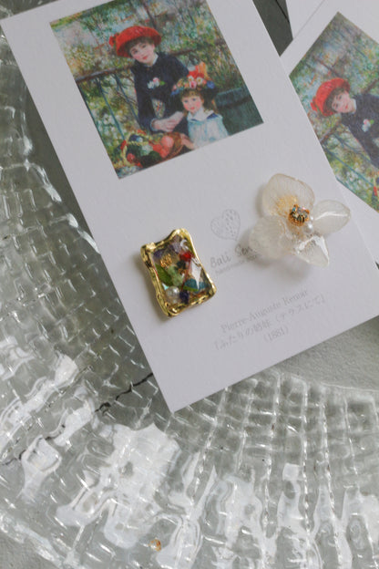 Renoir's Two Sisters Inspired Earrings No.9 イヤリング Clip-on "ふたりの姉妹"