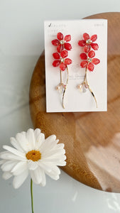 Real "Ajisai" Hydrangea Earring - Warm Color