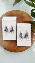 Claude Monet Water Lilies Inspired Triangular Floral Earrings -  No.5