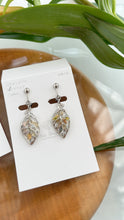 Small Leaf Earrings With Seasonal Flower Petals Silver color metal No.5