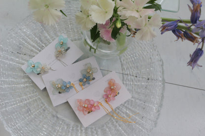 Hydrangea Flying Butterfly  No.51 - Clip-on(イヤリング）