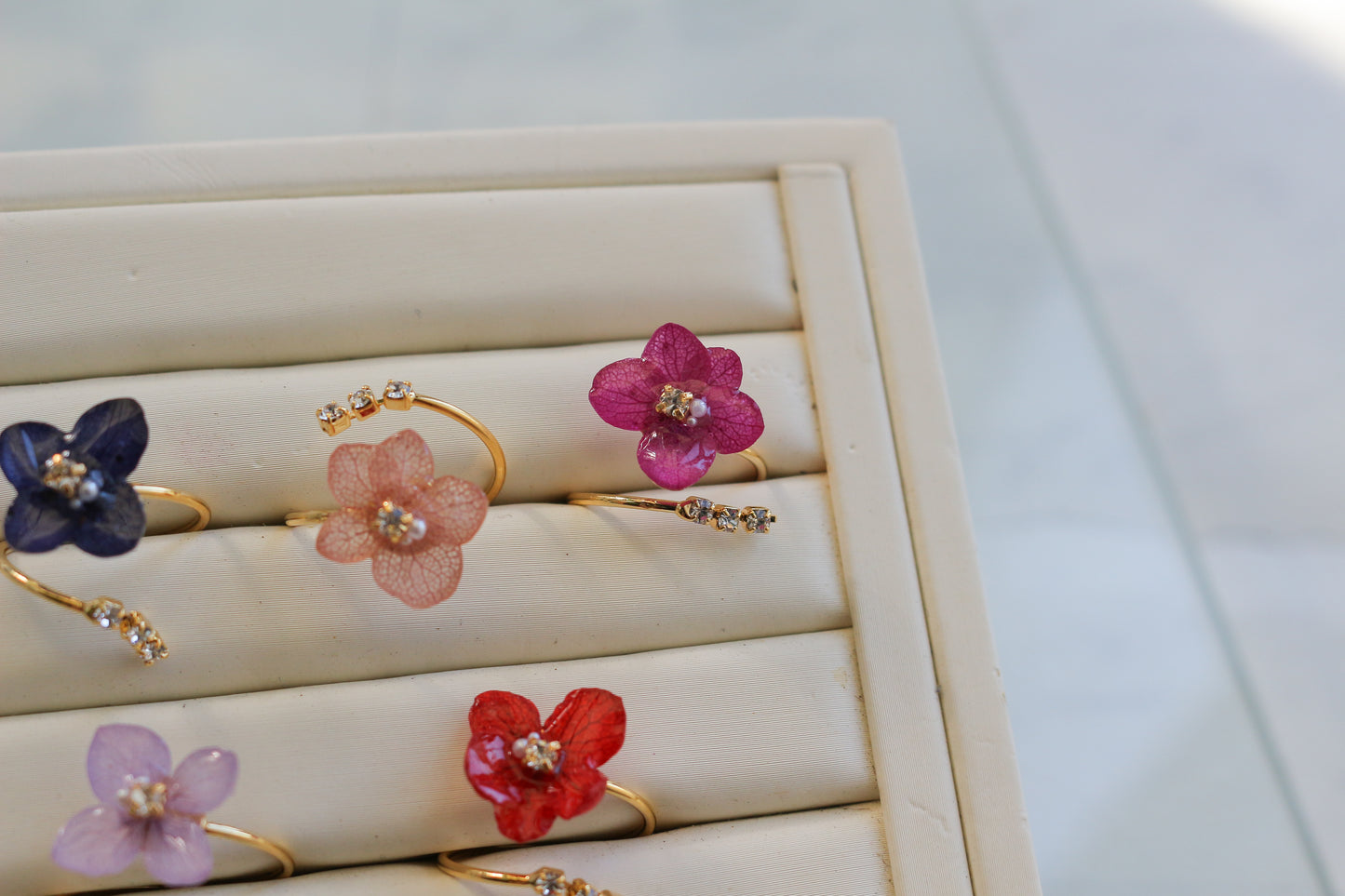 Hydrangea Three Gems NEW Ring No.13