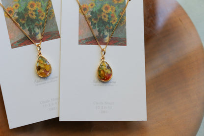 Claude Monet's Sunflowers Inspired Necklace - ひまわり