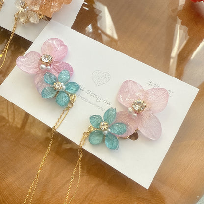 Hydrangea Flying Butterfly  No.28 - Clip-on(イヤリング）