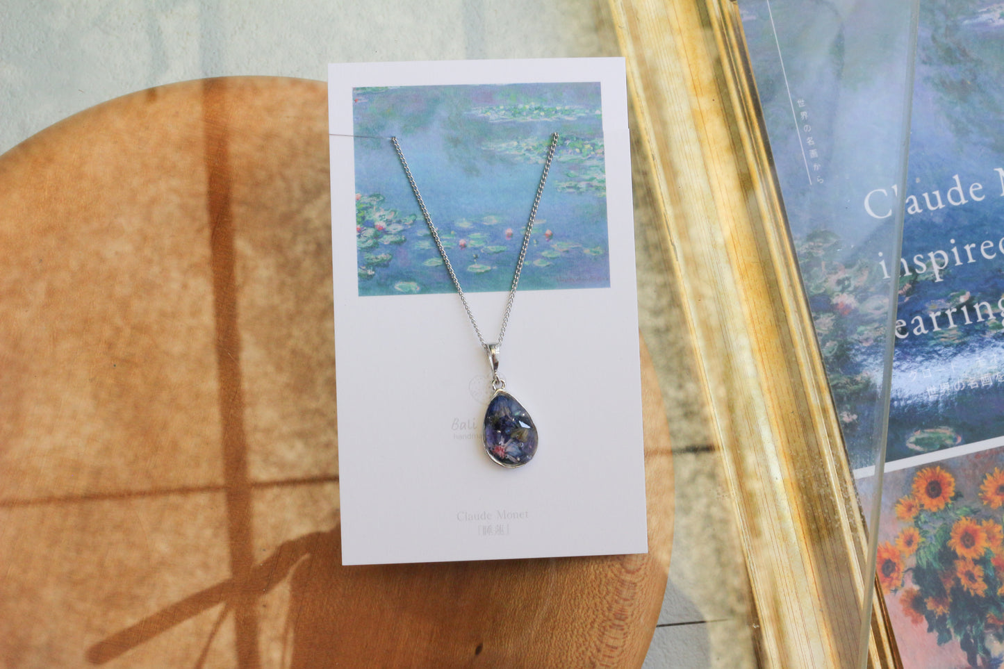 Claude Monet's Water Lilies Inspired Necklace - 睡蓮 ロジウムカラーネックレス