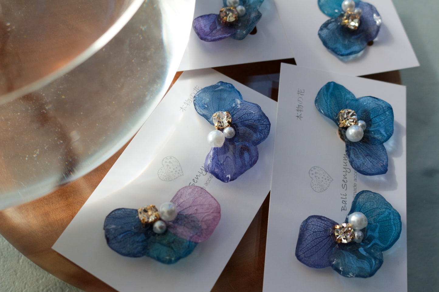 Gradation Hydrangea Wing No.142- Clip-on(イヤリング）