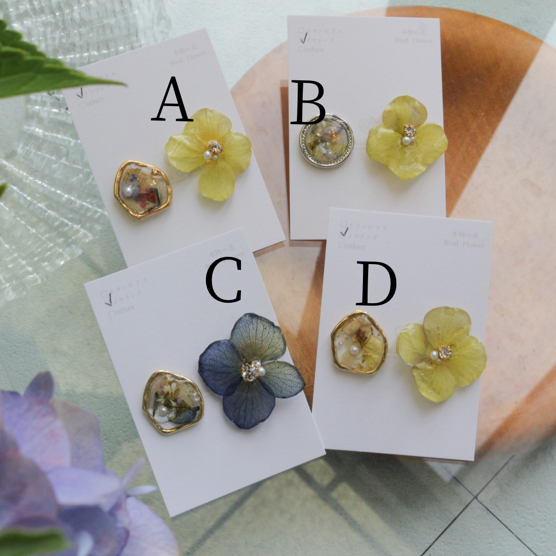 Hydrangea and Flower Medallion イヤリング　Clip-on No.18