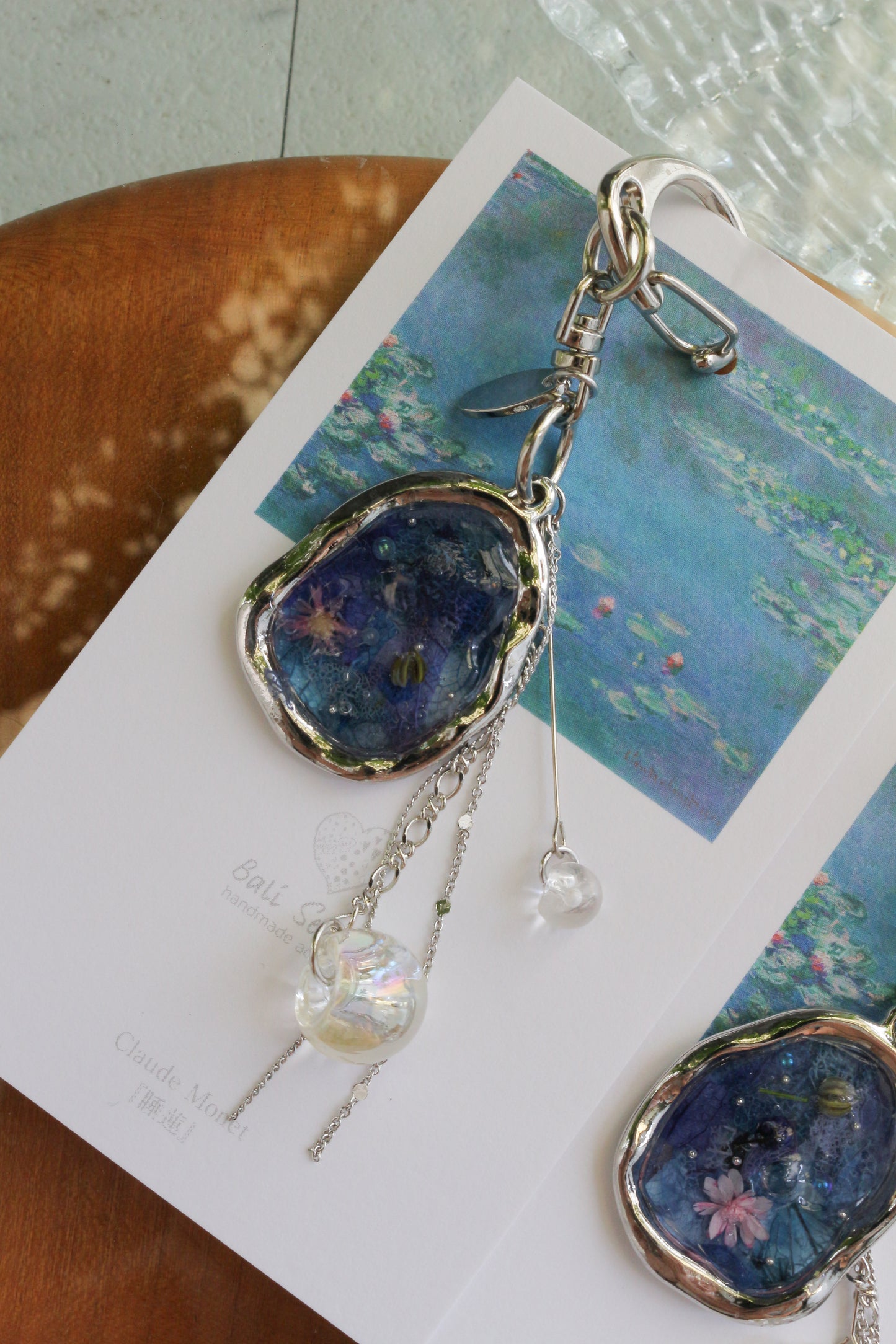 Monet Inspired Flower Bag Charm No.1 睡蓮