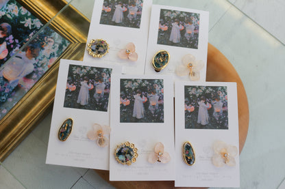 Sargent Inspired Flower and Medallion No.3 イヤリングClip-on