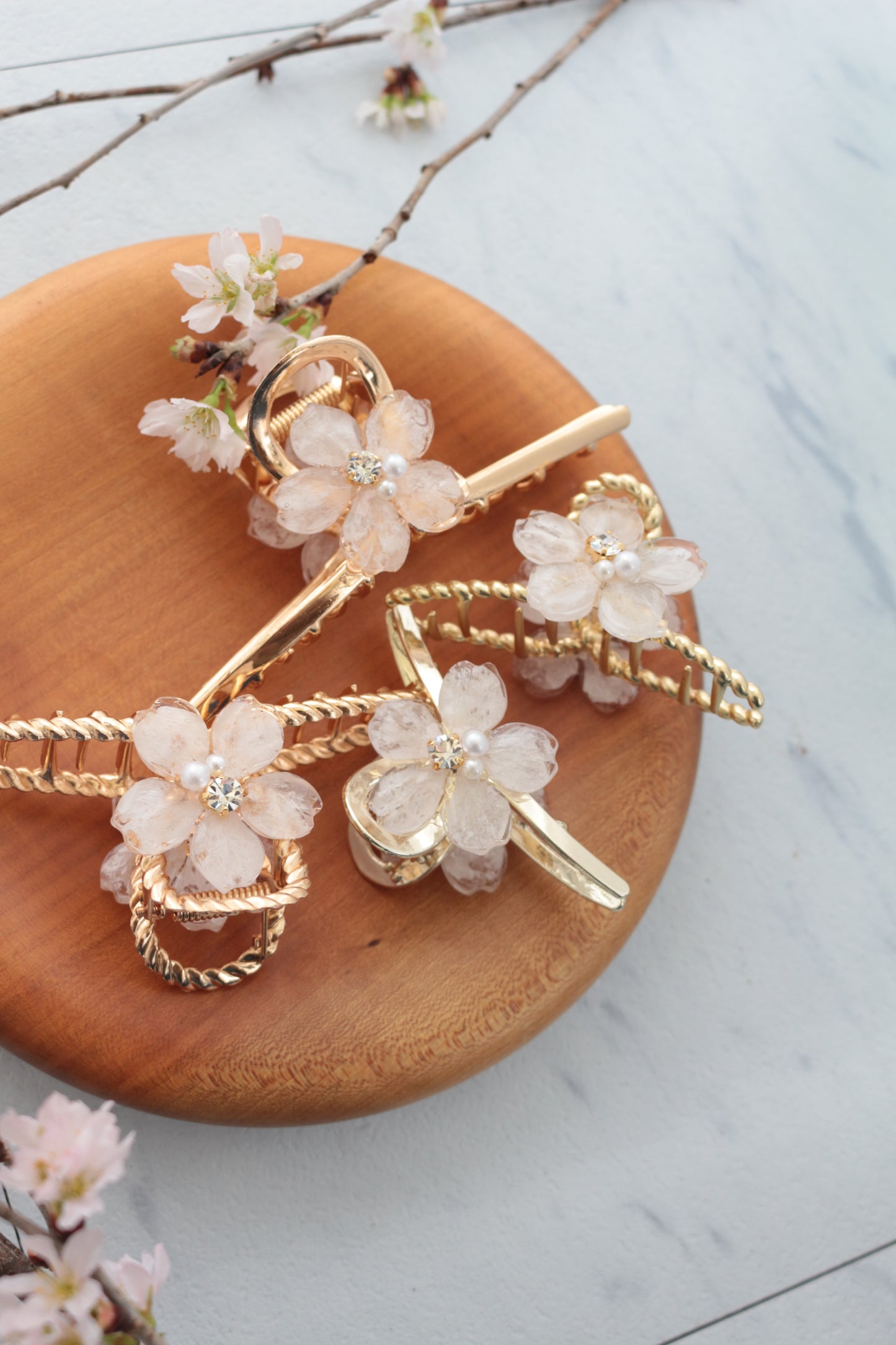 Someiyoshino Sakura Hair Clip - White Big