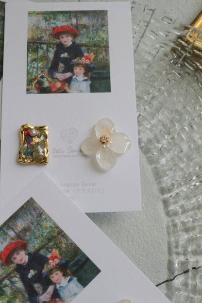 Renoir's Two Sisters Inspired Earrings No.9 イヤリング Clip-on "ふたりの姉妹"