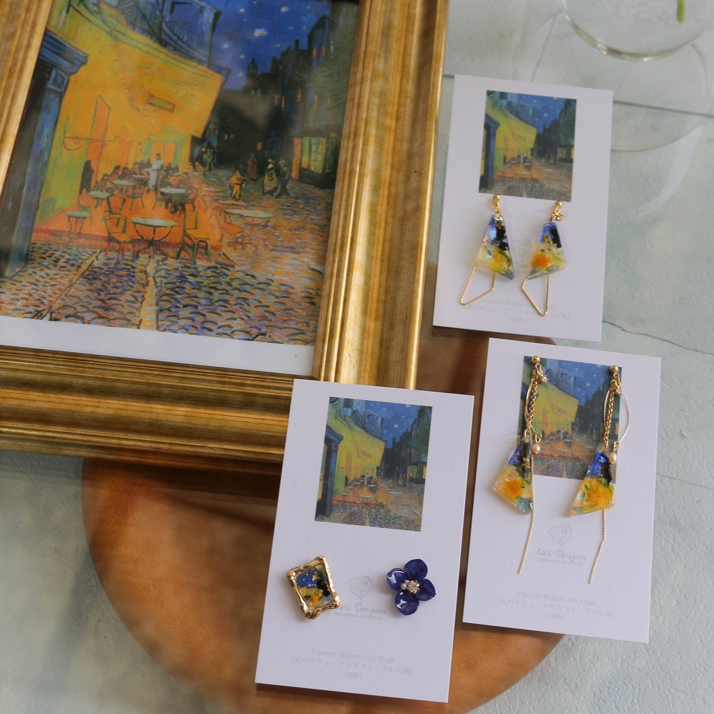 Gogh Inspired Earrings Café Terrace at Night -夜のカフェ・テラスフォーラム広場