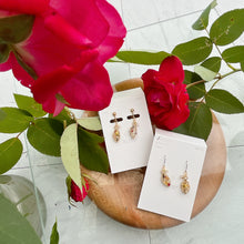 Mini Leaf Earrings With Seasonal Flower Petals No.2  - Time limited