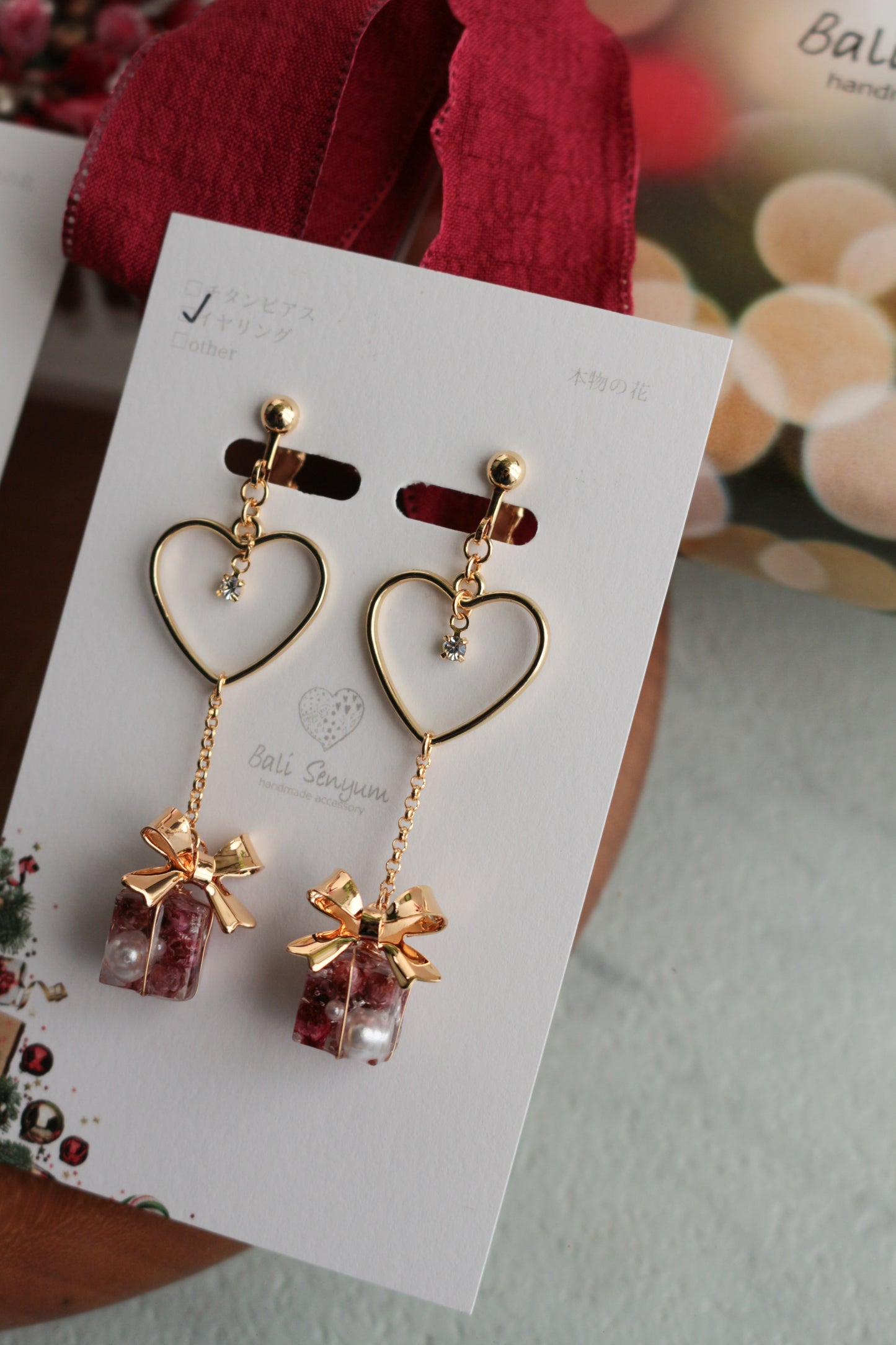 Christmas Heart Earring
