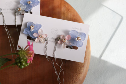Hydrangea Flying Butterfly  No.44 - Clip-on(イヤリング）