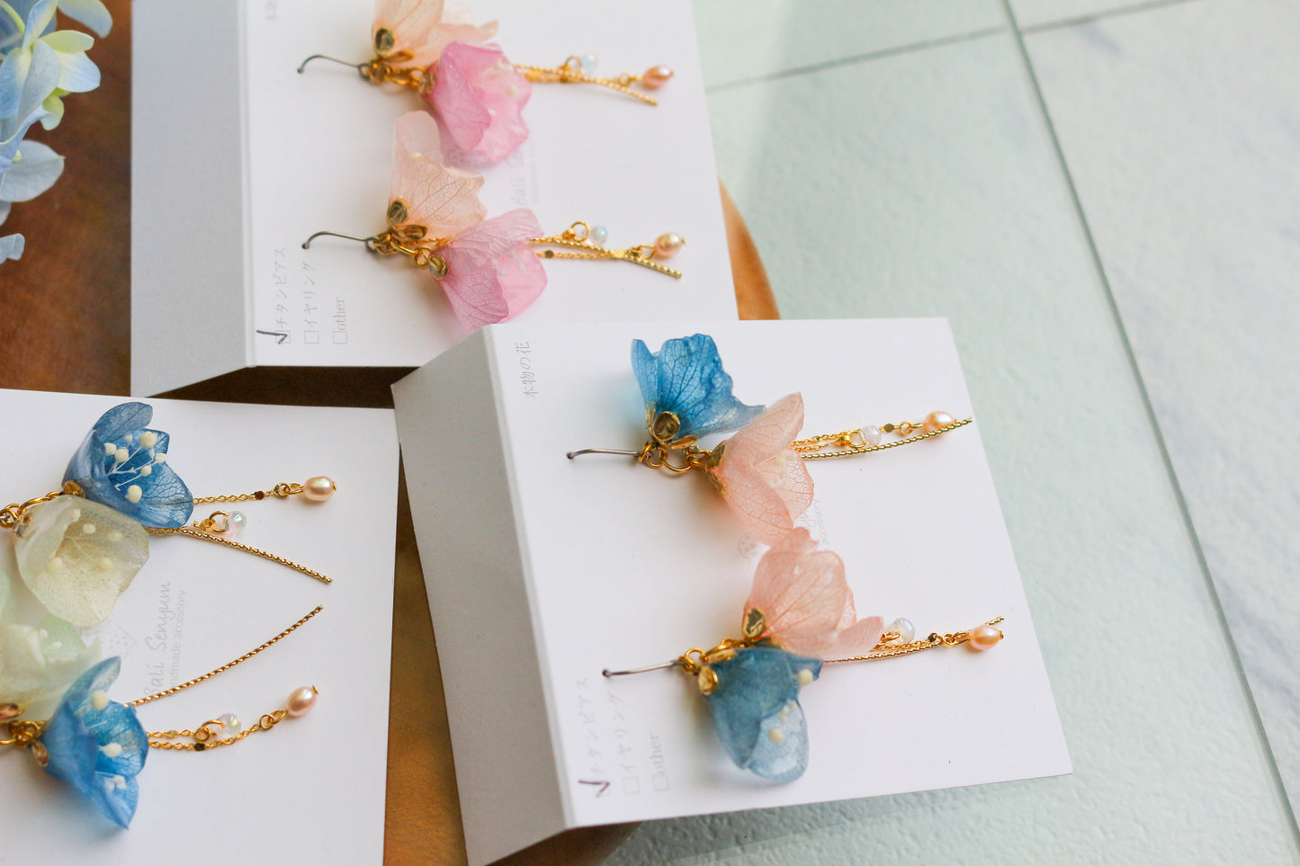 SUZUYOME2 Original Flower Earrings - No.9