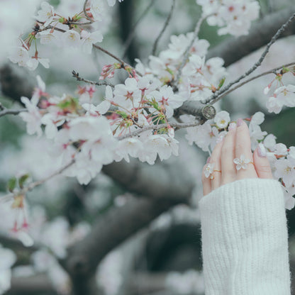 Someiyoshino Sakura Ring with Three Gems NEW #S053