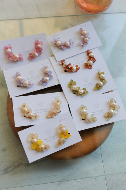 Hanayome Earrings with Pearl - 8 colors