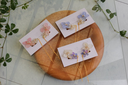 Hydrangea Flying Butterfly  No.53 - Clip-on(イヤリング）