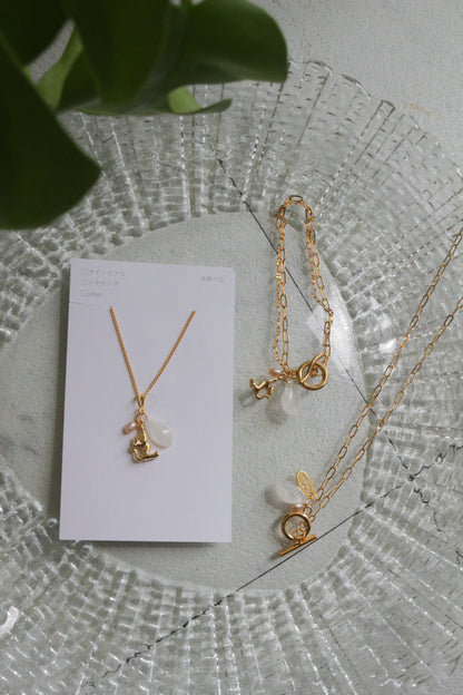 Cat & Hydrangea Necklace No.1