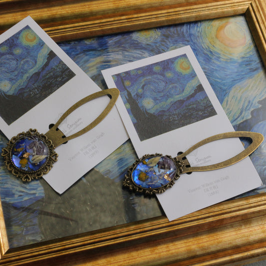 Gogh Inspired Flower Book Mark No.1 - 星月夜