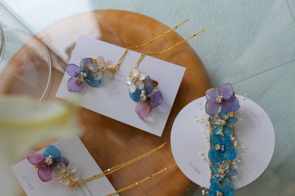 Hydrangea Flying Butterfly  No.34 - Clip-on(イヤリング）