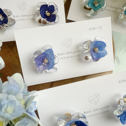 Clear Petals & Flower - Clip-on(イヤリング )No.18