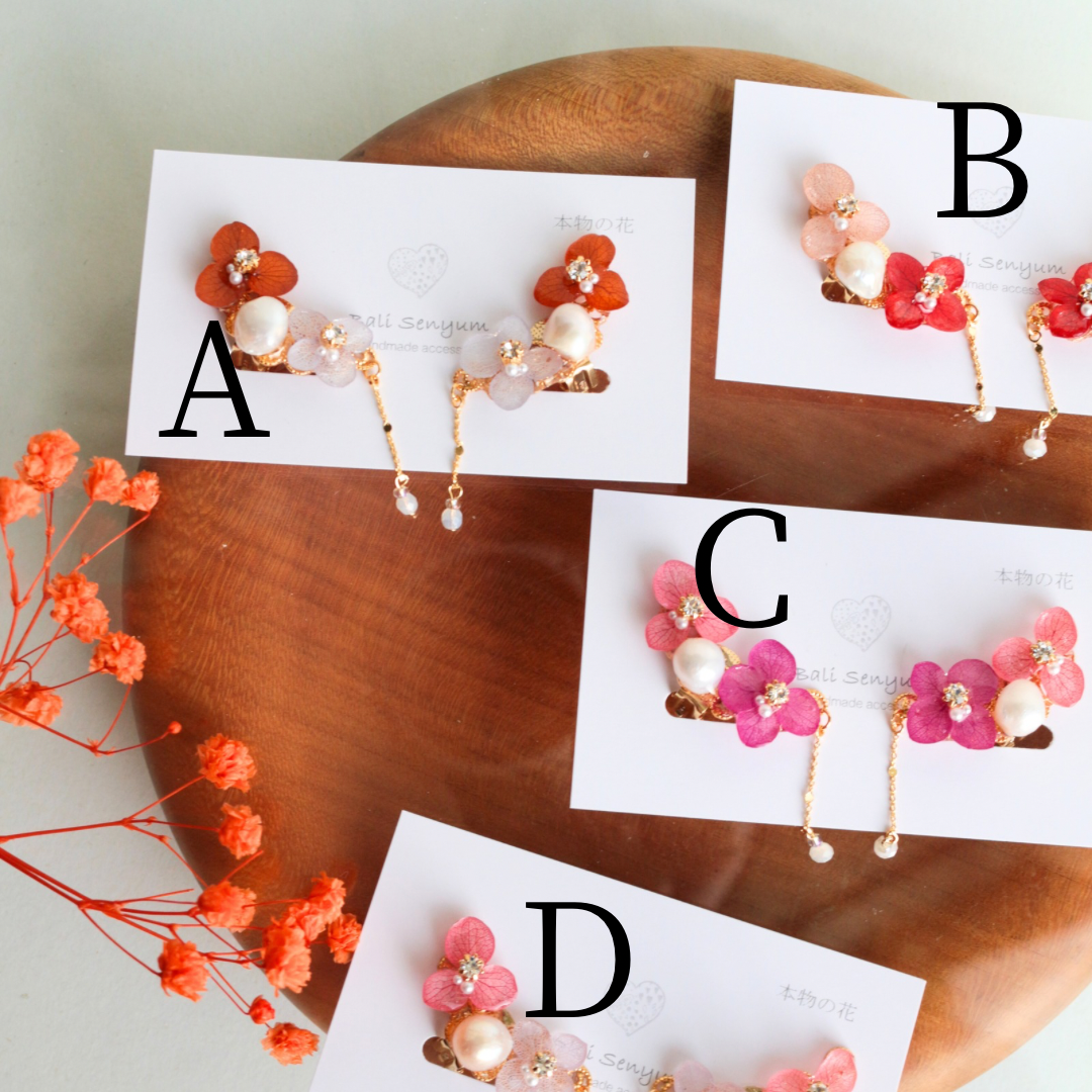Hydrangea Pearl Flower Earring No.5 Clip-on (イヤリング)