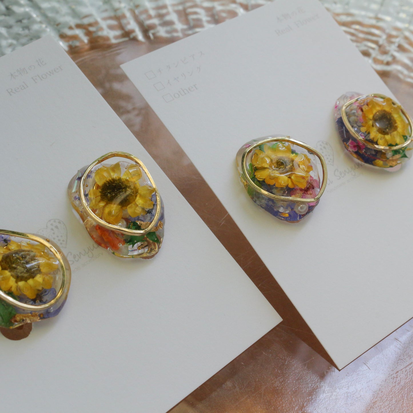 Sun Flower Earrings - 向日葵  〜 No.2 Clip-on イヤリング