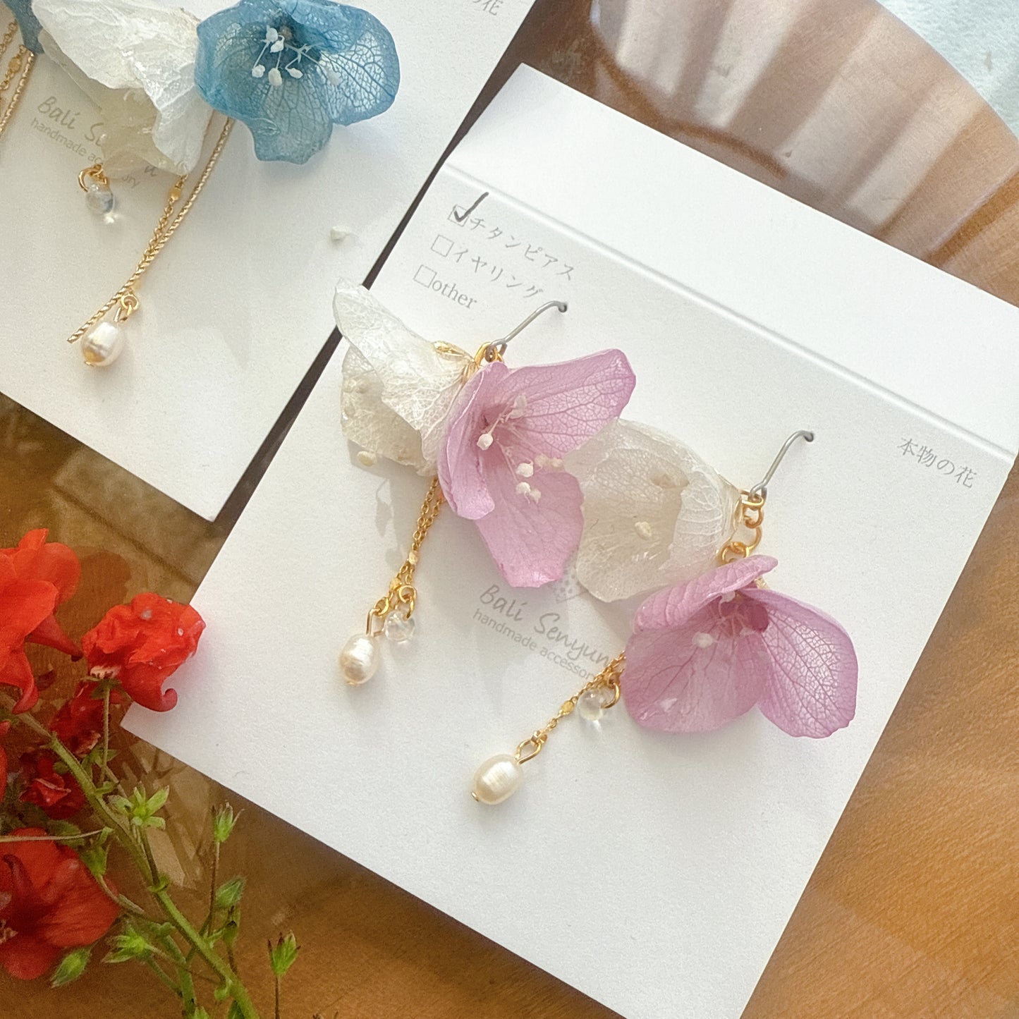 SUZUYOME2 Original Flower Earrings - No.7