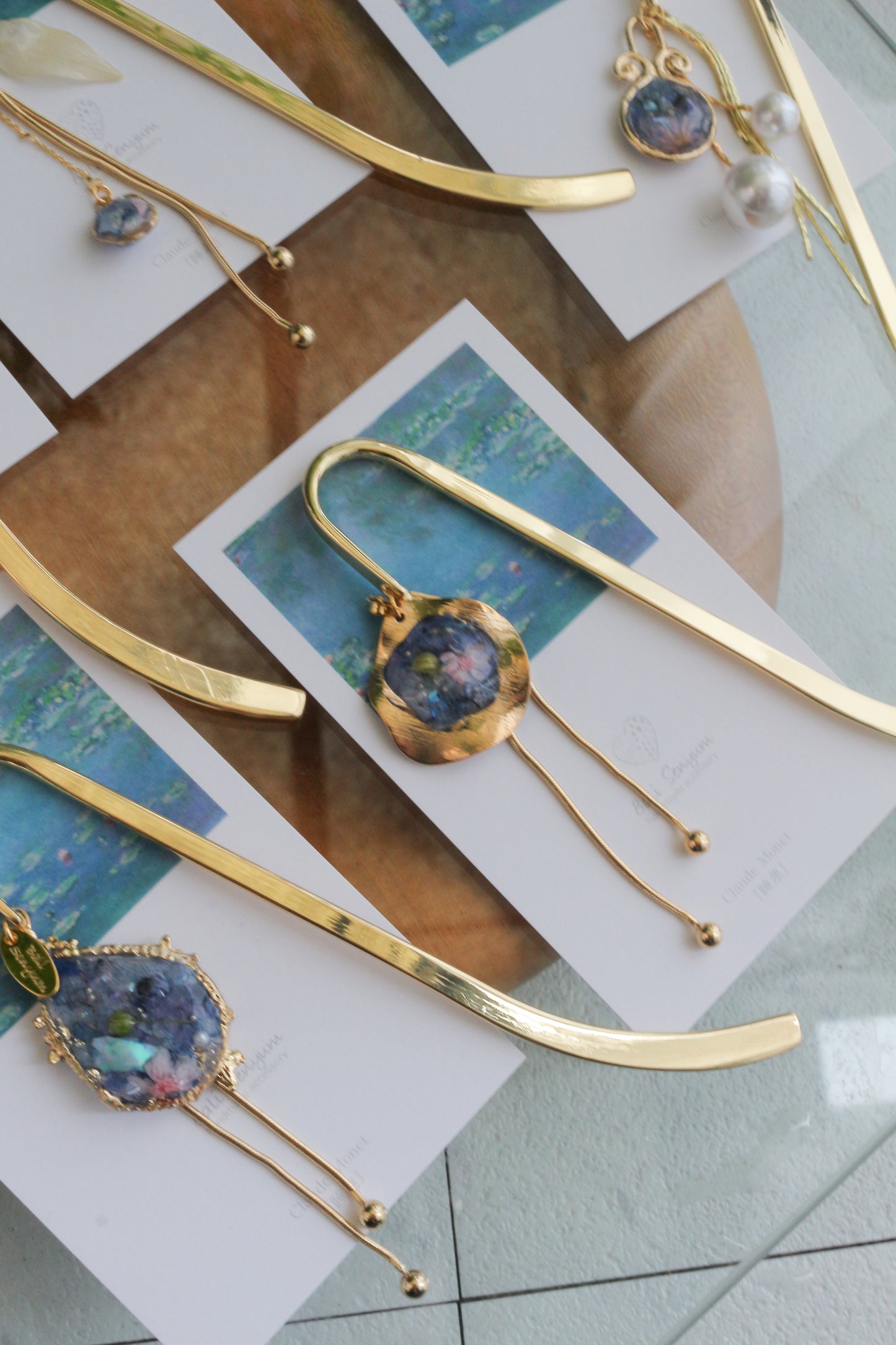 Monet Inspired Flower Book Mark睡蓮 No.2