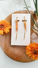 Dangling Gerbera Flower Stick Earrings with Pearl